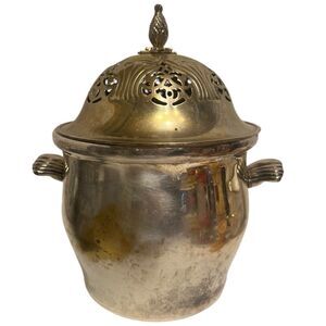 Ice Bucket Trophy Urn Silverplate Glass Insert Vintage Barware Decor Classic 🍸